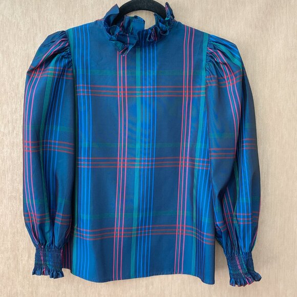 Vintage Yves Saint Laurent Two-Piece Girls’ Taffeta Plaid Outfit - Picture 2 of 12